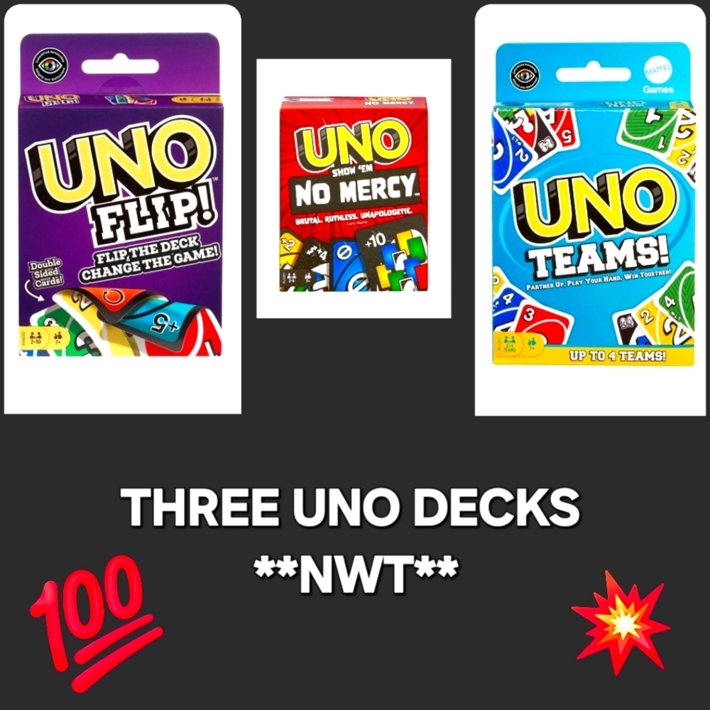 UNO 3 Pack of Special Edition Decks to Enhance the Perfect Game Night - **NIB**